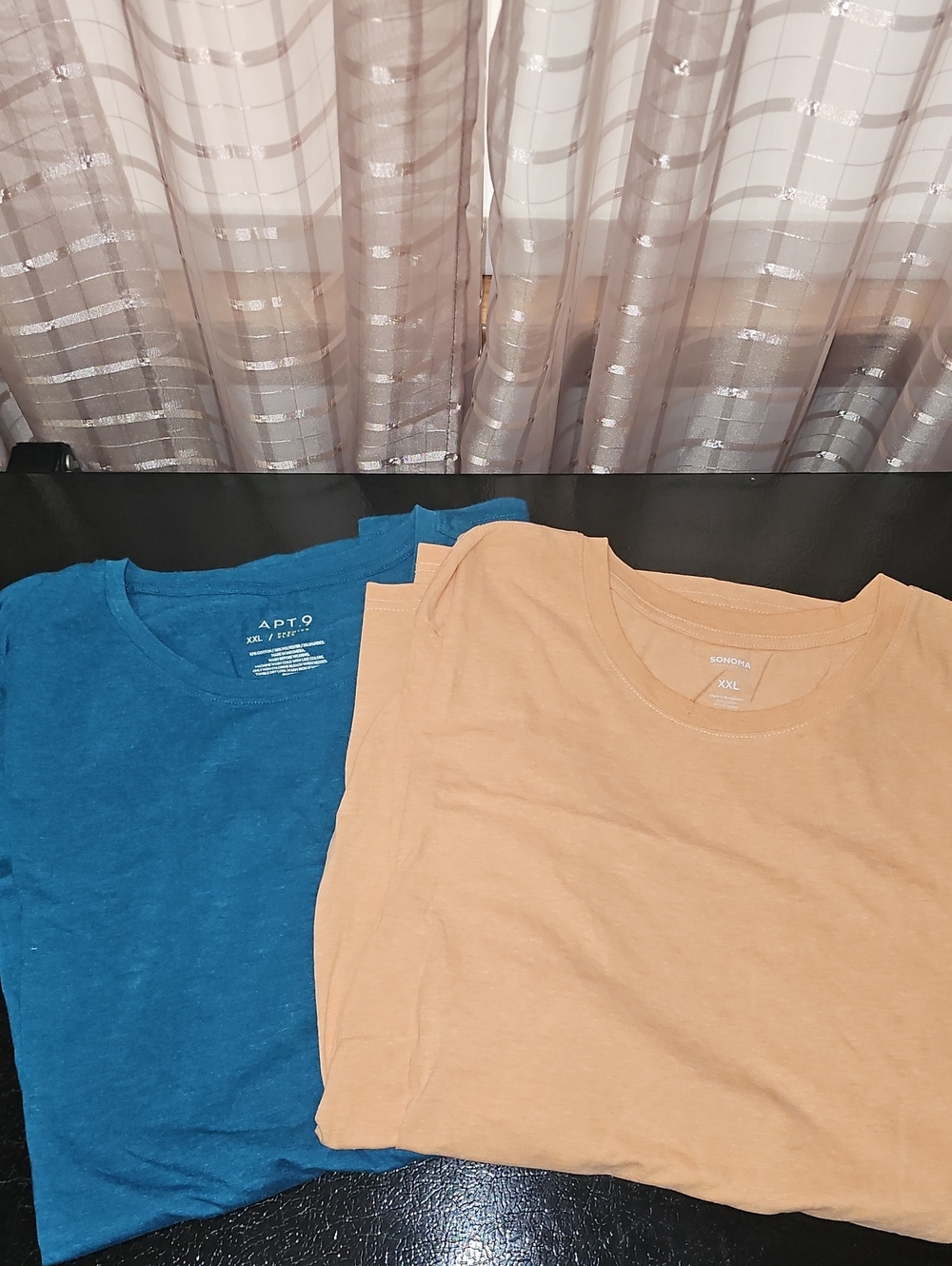 Sonoma & APT. 9  Crew Neck Tee - Peach and Teal
